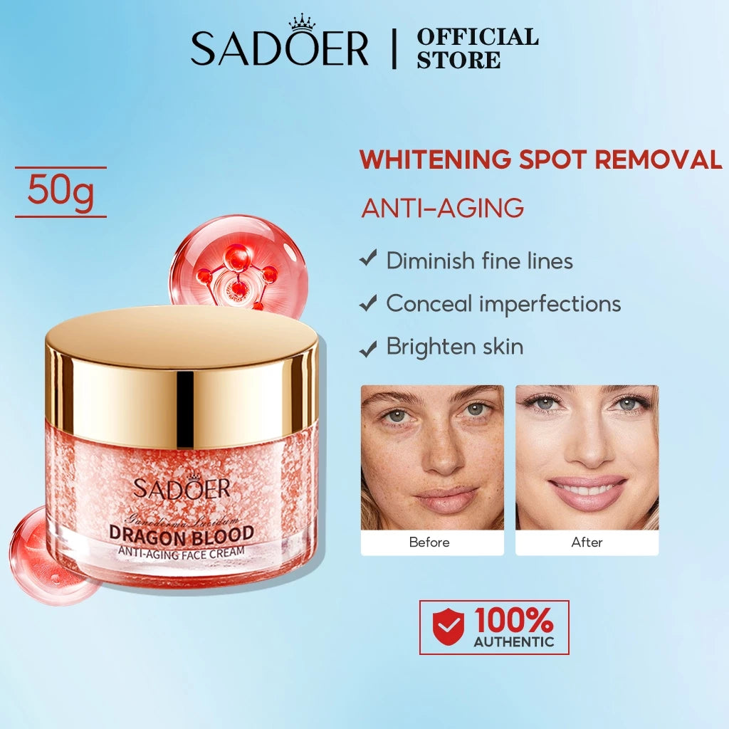 SADOER Retinol Dragon Blood Cream Whitening Moisturizing Anti Aging Cream Melasma Acne Freckles Remover 50g Beauty Express Hub