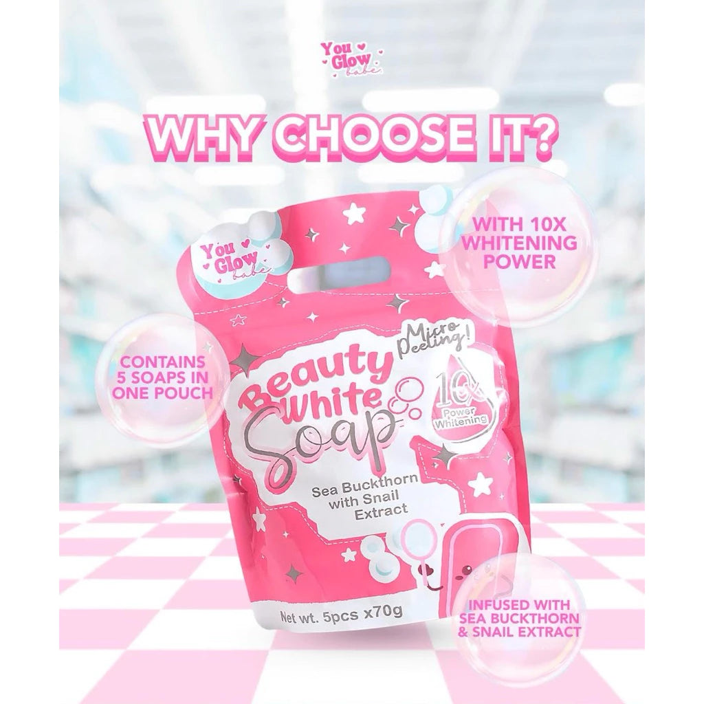 You Glow Babe Beauty White Soap Micro Peeling Whitening Soap 5pcs per Pack All Skin Types Beauty Express Hub