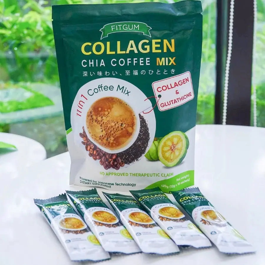 Fitgum 20X Collagen Chia Coffee Drink Beauty Express Hub