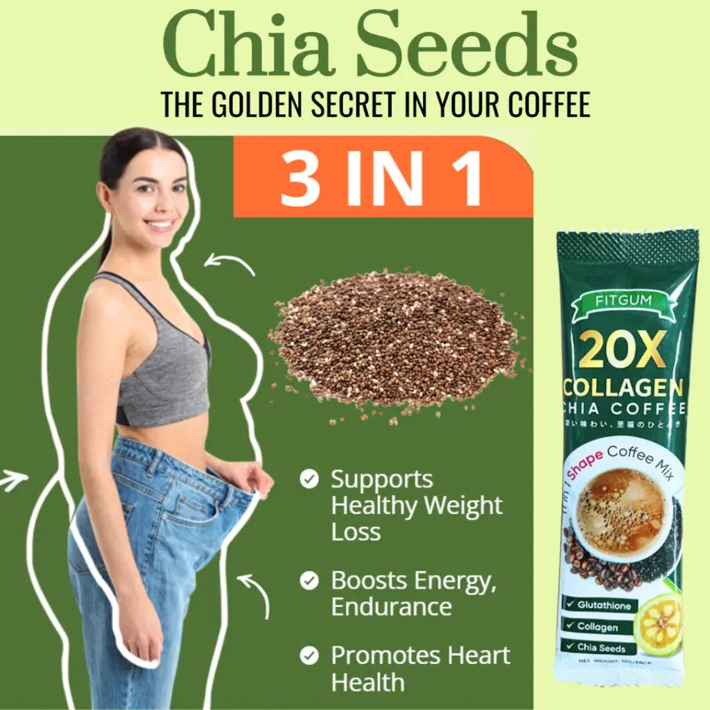 Fitgum 20X Collagen Chia Coffee Drink Beauty Express Hub