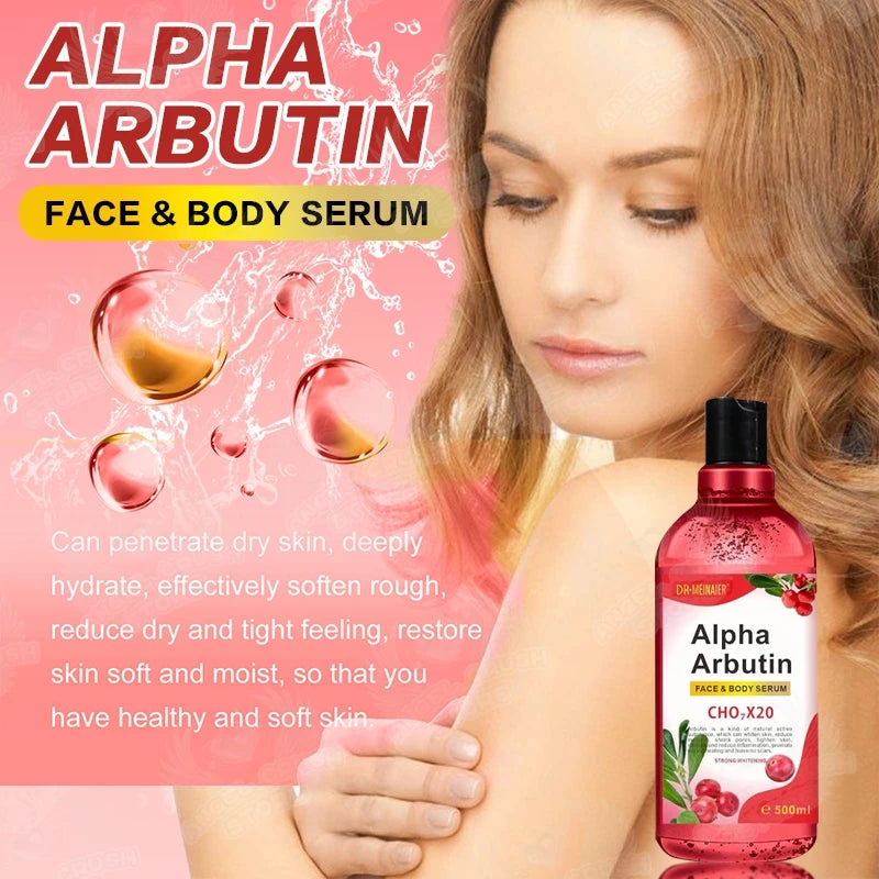Alpha Arbutin Body Serum for Skin Whitening Skin Care Essence Moisturizer 500ml
