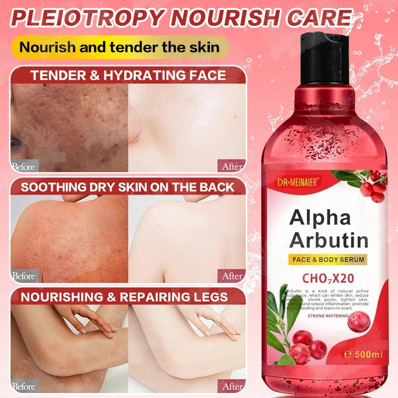 Alpha Arbutin Body Serum for Skin Whitening Skin Care Essence Moisturizer 500ml