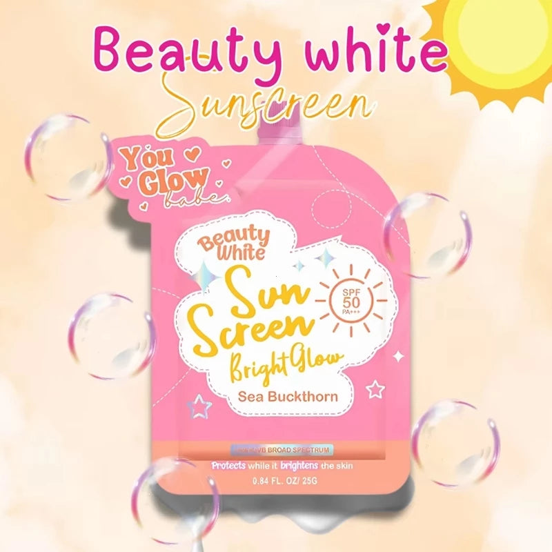 YOU GLOW BABE Beauty White Sunscreen Bright & Glow SPF50 PA+++ Facial Sunscreen SUNBLOCK SUNSCREEN Beauty Express Hub