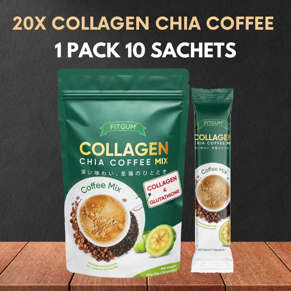 Fitgum 20X Collagen Chia Coffee Drink Beauty Express Hub