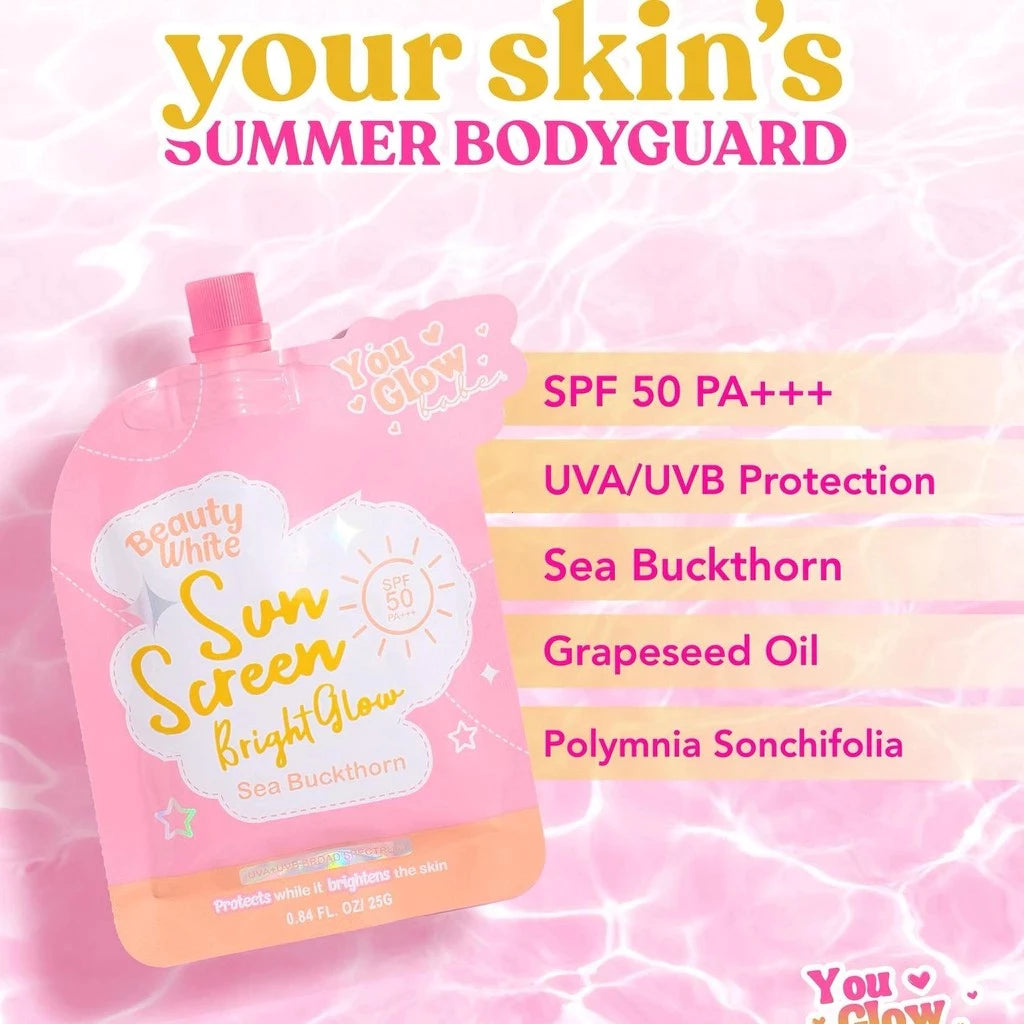 YOU GLOW BABE Beauty White Sunscreen Bright & Glow SPF50 PA+++ Facial Sunscreen SUNBLOCK SUNSCREEN Beauty Express Hub