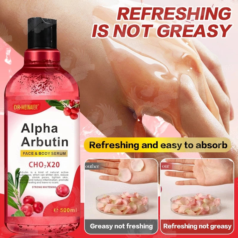 Alpha Arbutin Body Serum for Skin Whitening Skin Care Essence Moisturizer 500ml