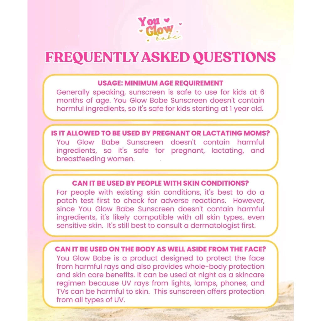 YOU GLOW BABE Beauty White Sunscreen Bright & Glow SPF50 PA+++ Facial Sunscreen SUNBLOCK SUNSCREEN Beauty Express Hub