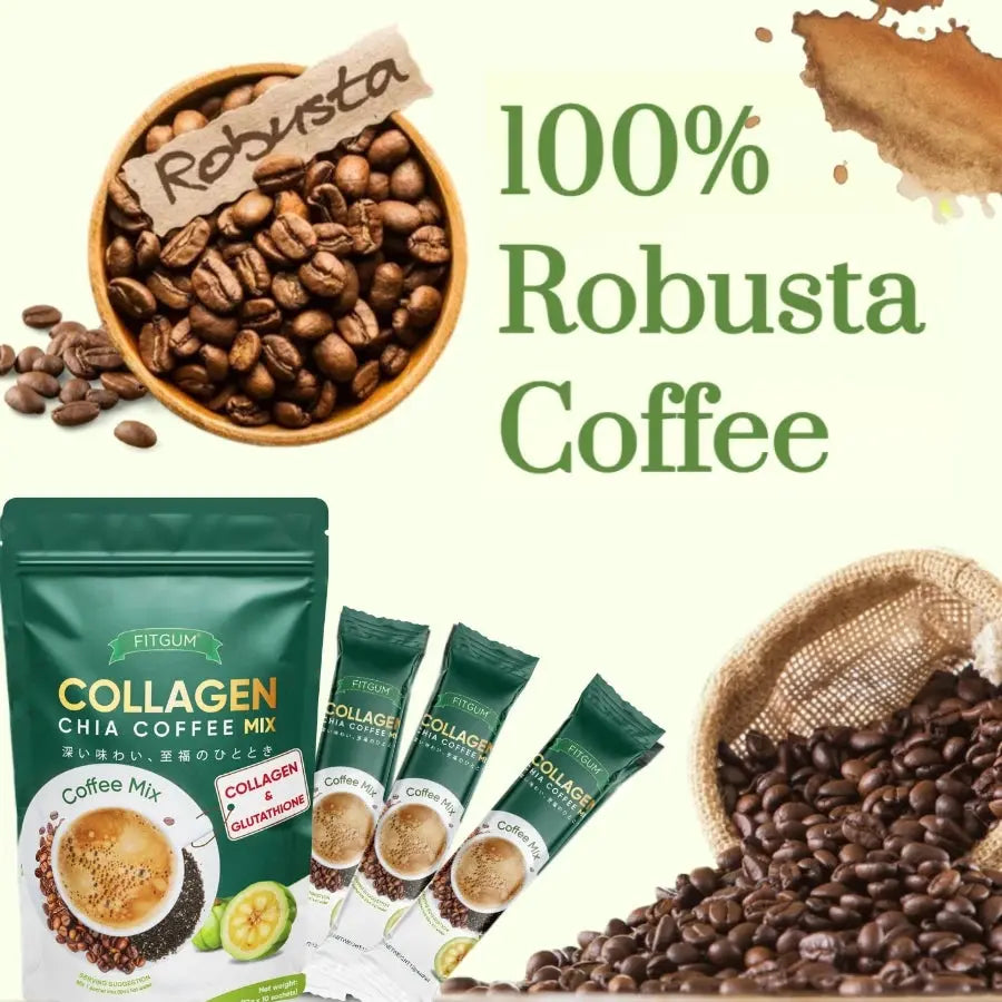 Fitgum 20X Collagen Chia Coffee Drink Beauty Express Hub