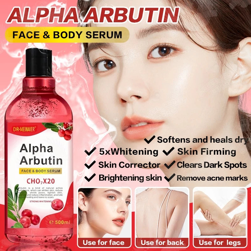 Alpha Arbutin Body Serum for Skin Whitening Skin Care Essence Moisturizer 500ml