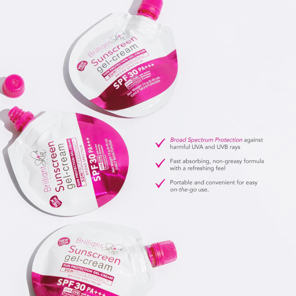Brilliant Skin Sunscreen Gel-Cream SPF 30 (13g.) SPOUT POUCH Beauty Express Hub