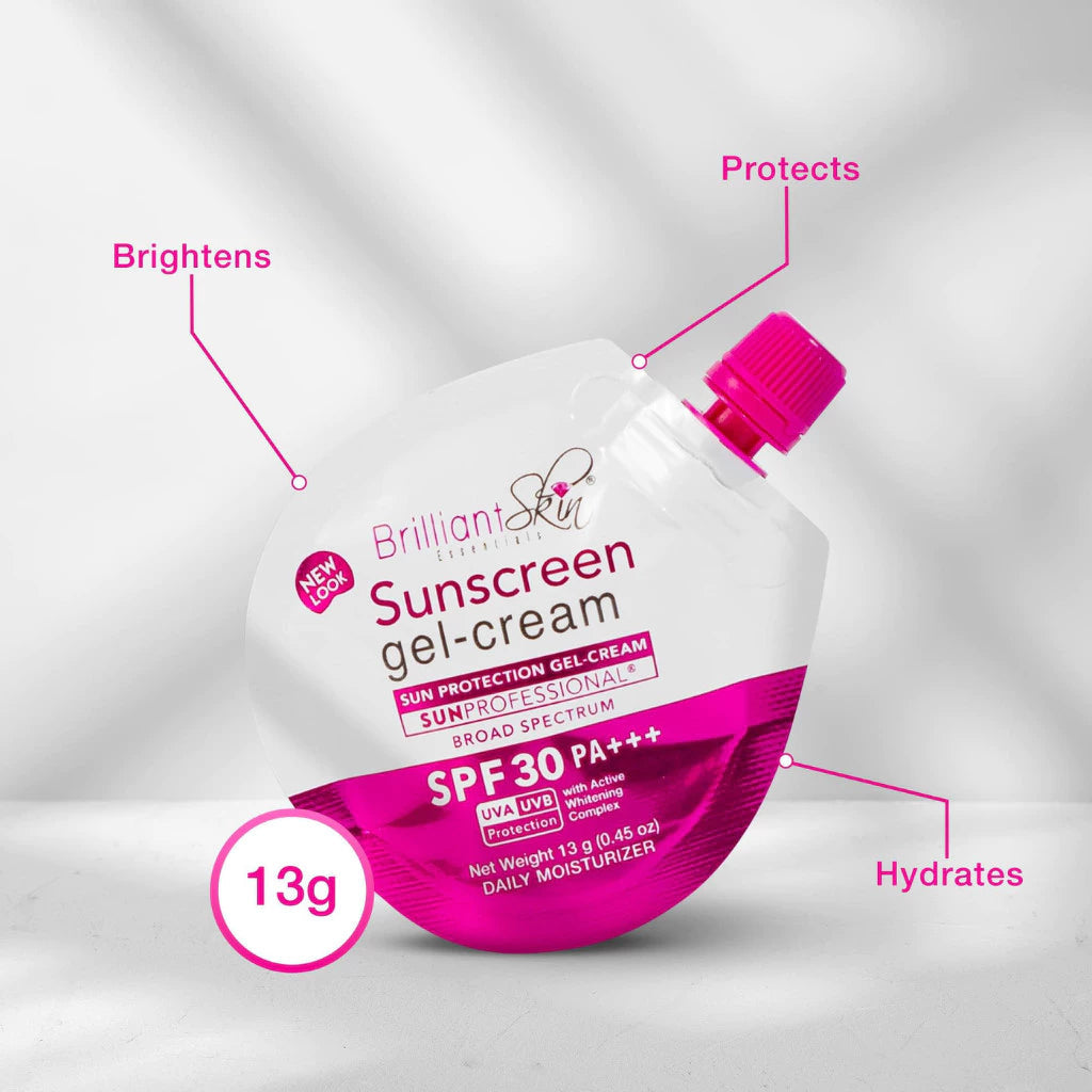 Brilliant Skin Sunscreen Gel-Cream SPF 30 (13g.) SPOUT POUCH Beauty Express Hub