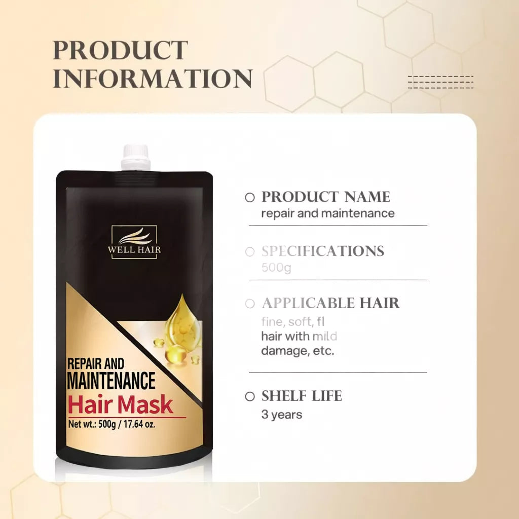 Bremod WELL Hair Mask Conditioner Repair Damaged Frizzy Hair Treatment Nourish&Smooth 500ml WH-H014 Beauty Express Hub